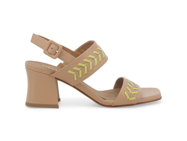 Melluso Donna Sandali a Due Fasce Tomaia in Pelle Beige N721W-238636